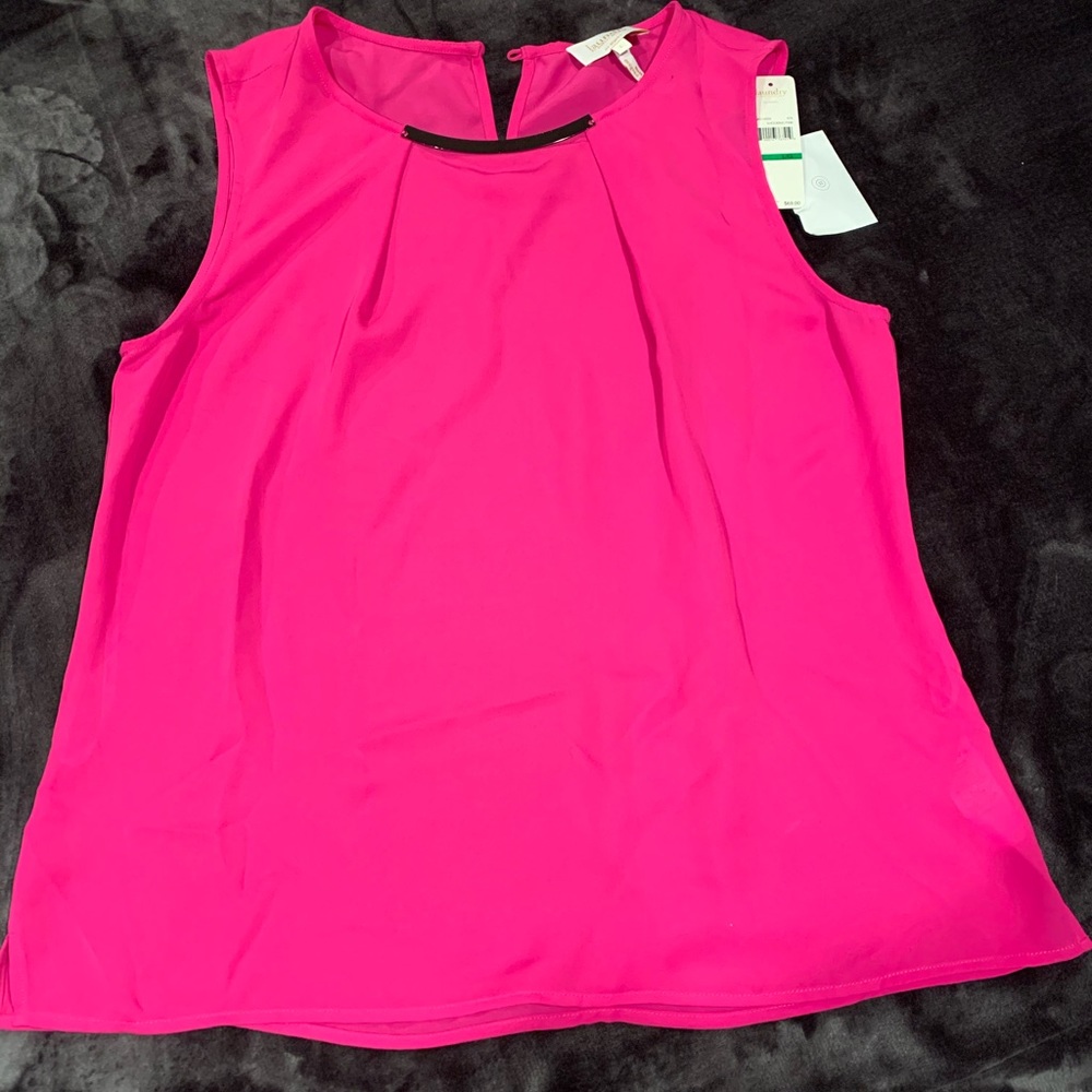 Beautiful shocking pink sleeveless blouse